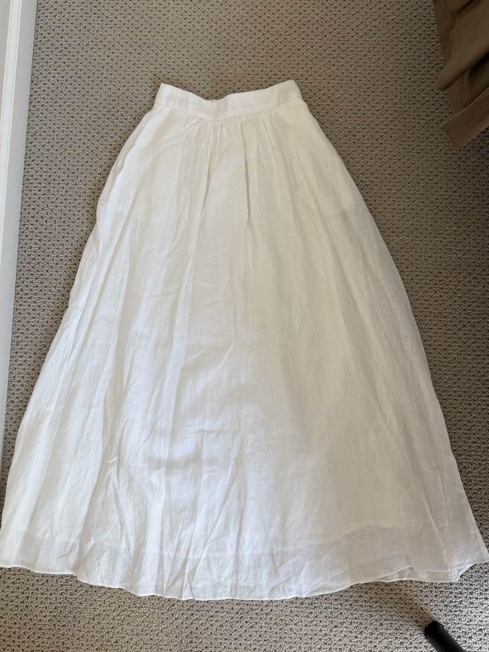NWOT DISSH Gemima White Linen A-Line Maxi Skirt